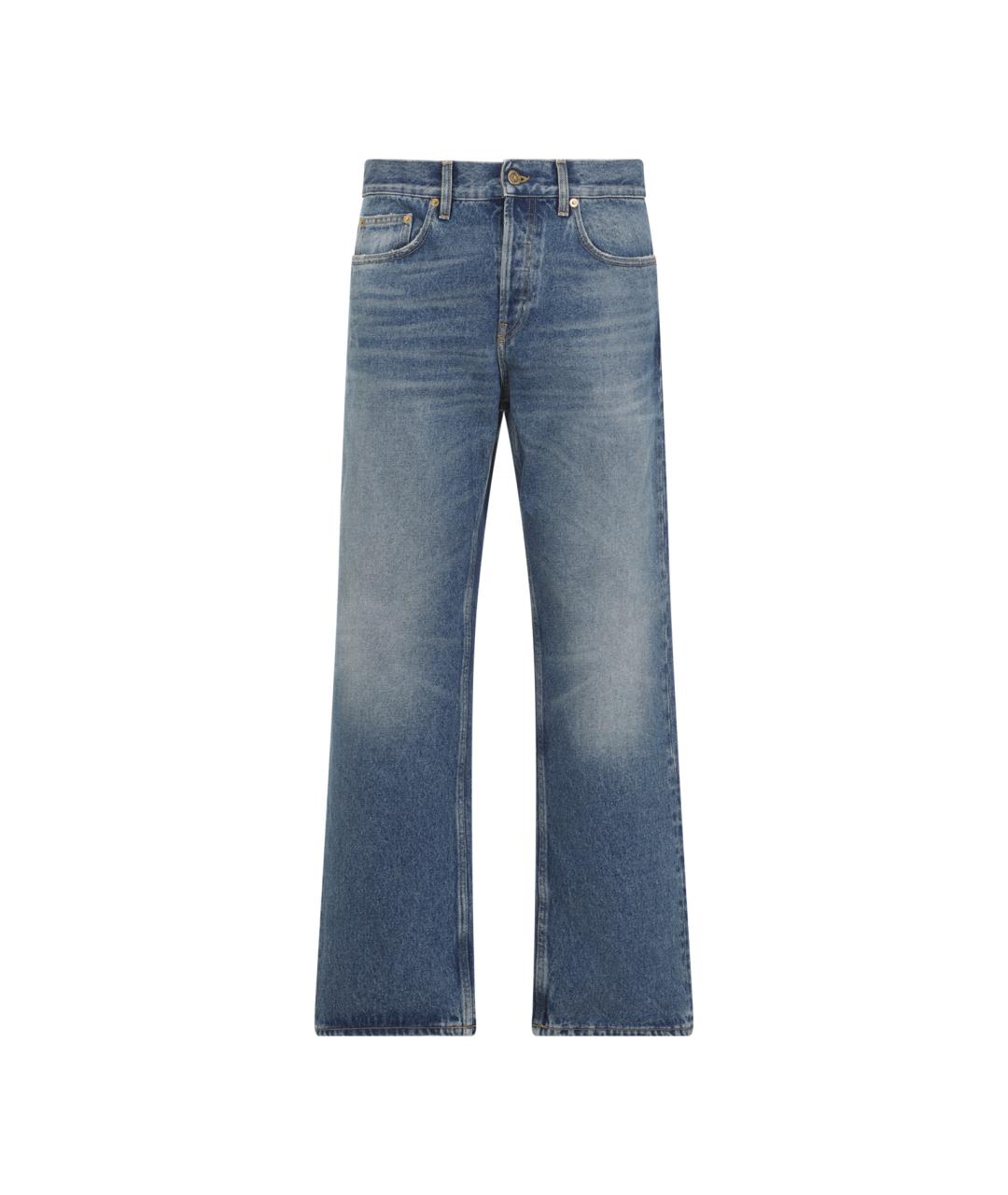 GOLDEN GOOSE DELUXE BRAND Синие хлопковые прямые джинсы, фото 1