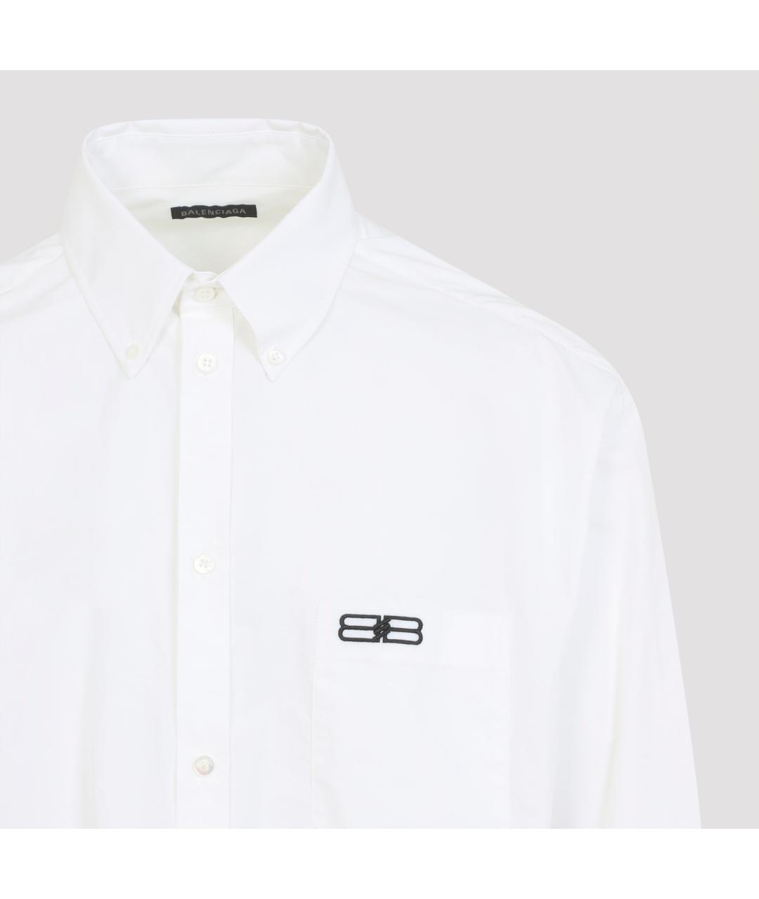 BALENCIAGA Белая хлопковая кэжуал рубашка, фото 4