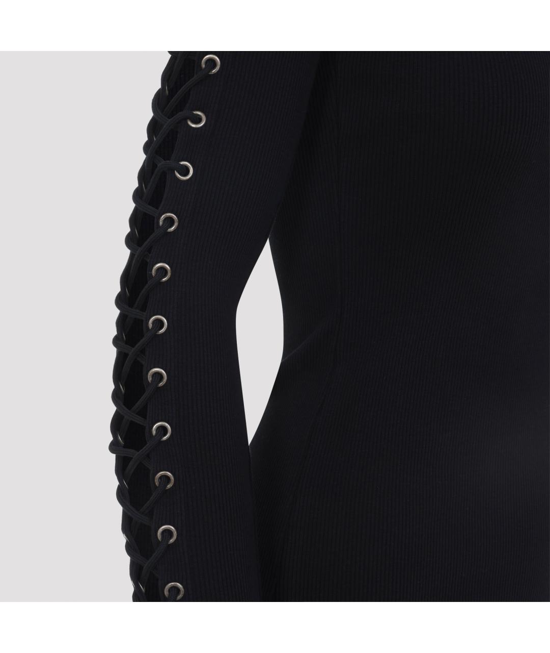 BALENCIAGA Черное хлопковое повседневное платье, фото 4