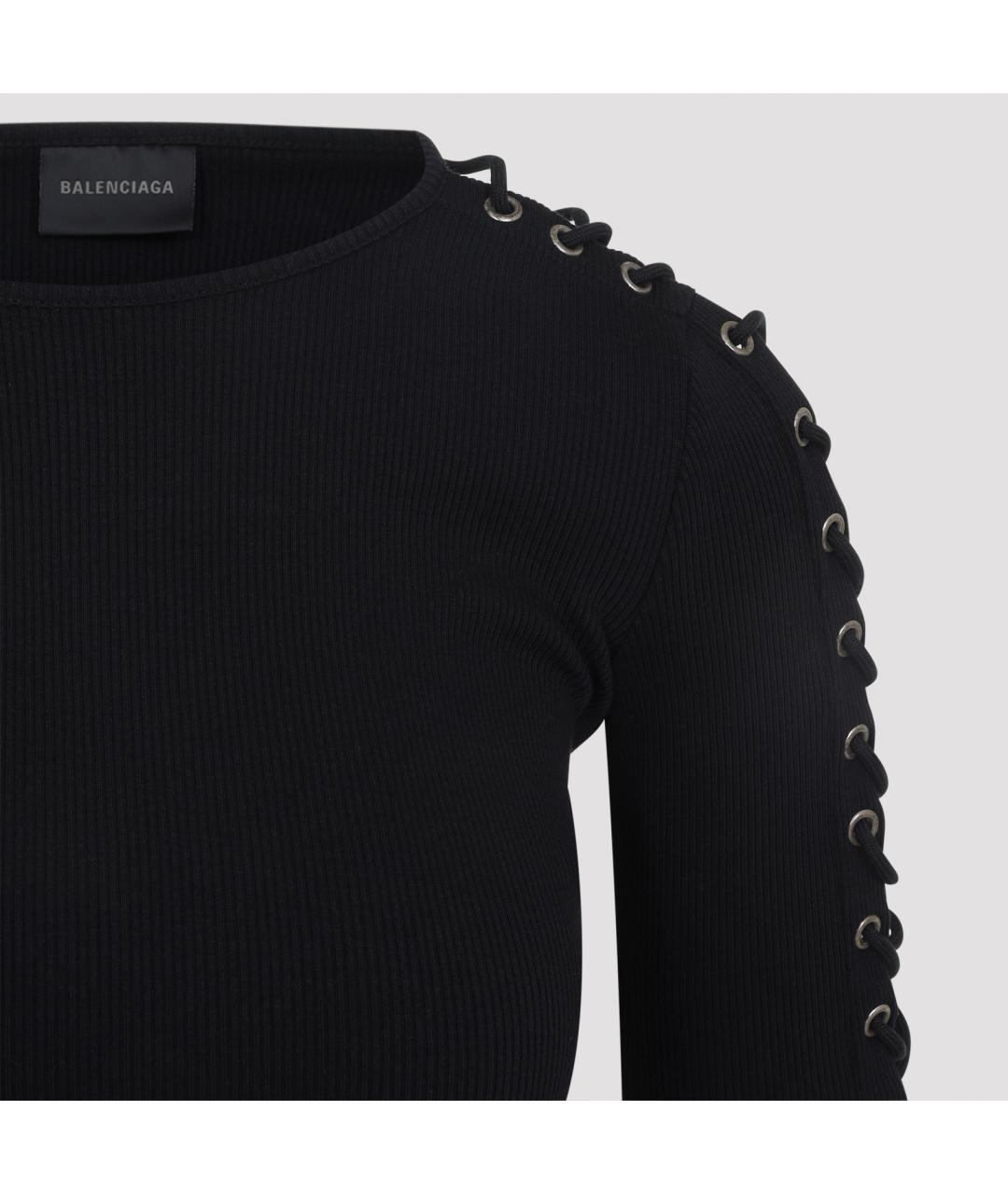 BALENCIAGA Черное хлопковое повседневное платье, фото 3