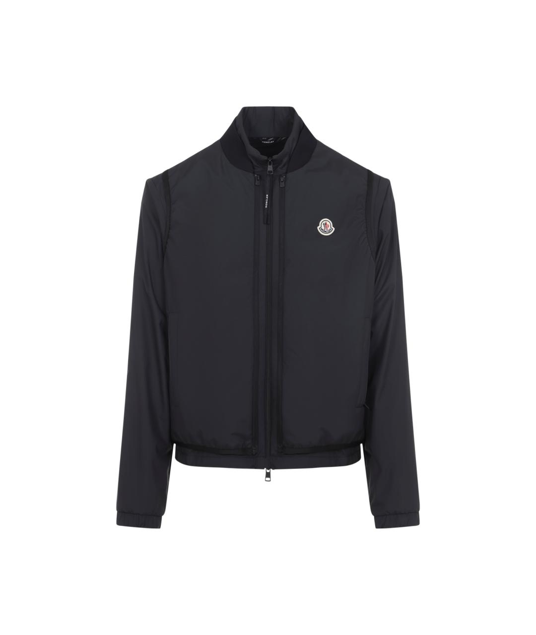 MONCLER Черная полиэстеровая куртка, фото 1