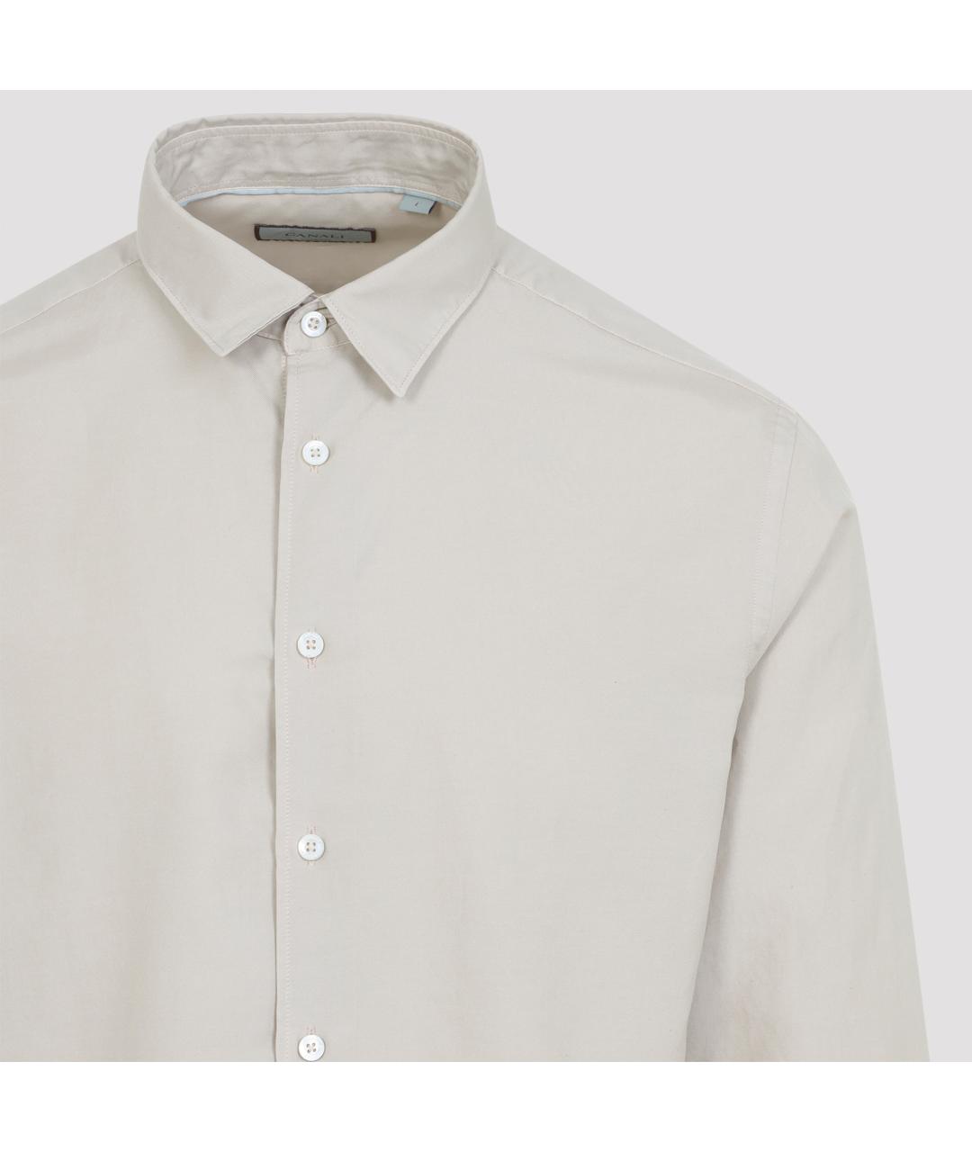 CANALI Бежевая хлопковая кэжуал рубашка, фото 3