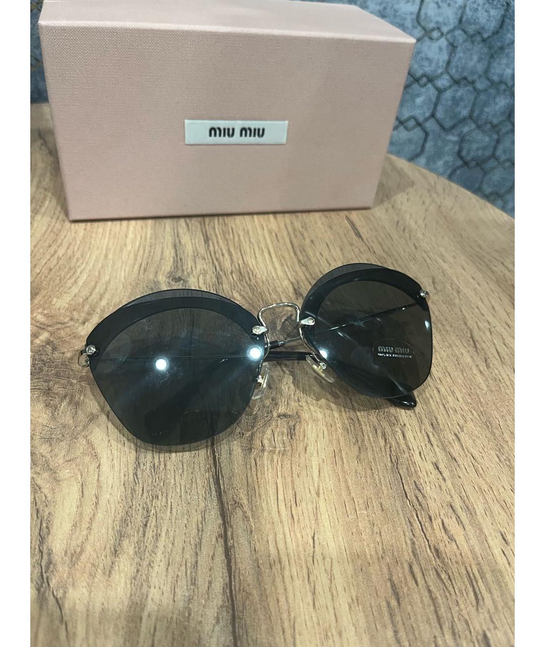 MIU MIU Черные пластиковые солнцезащитные очки, фото 6