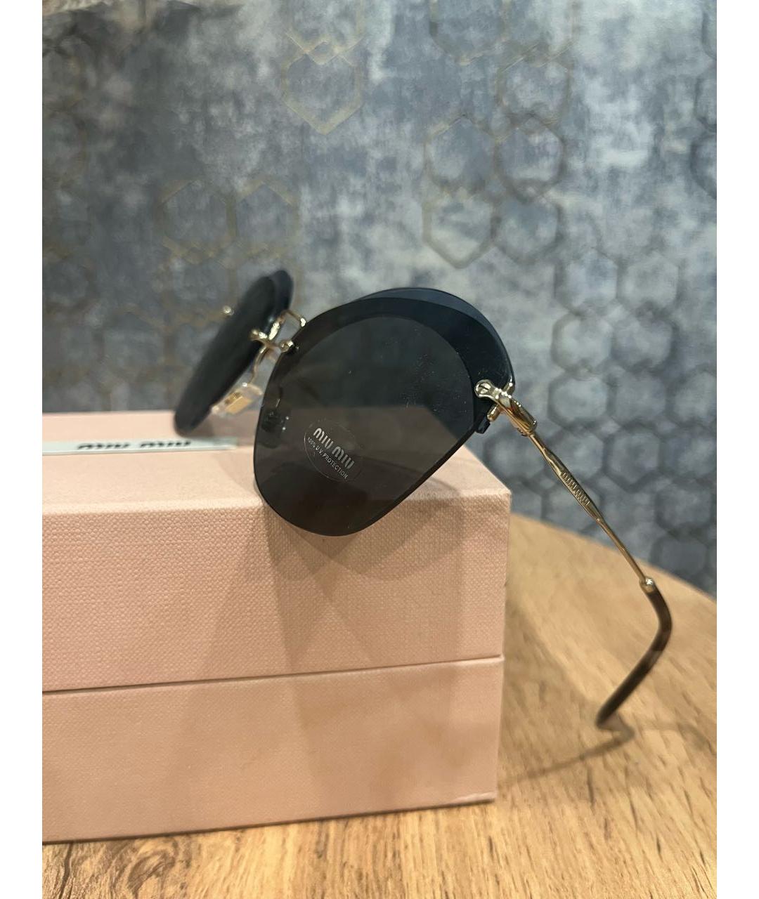 MIU MIU Черные пластиковые солнцезащитные очки, фото 7