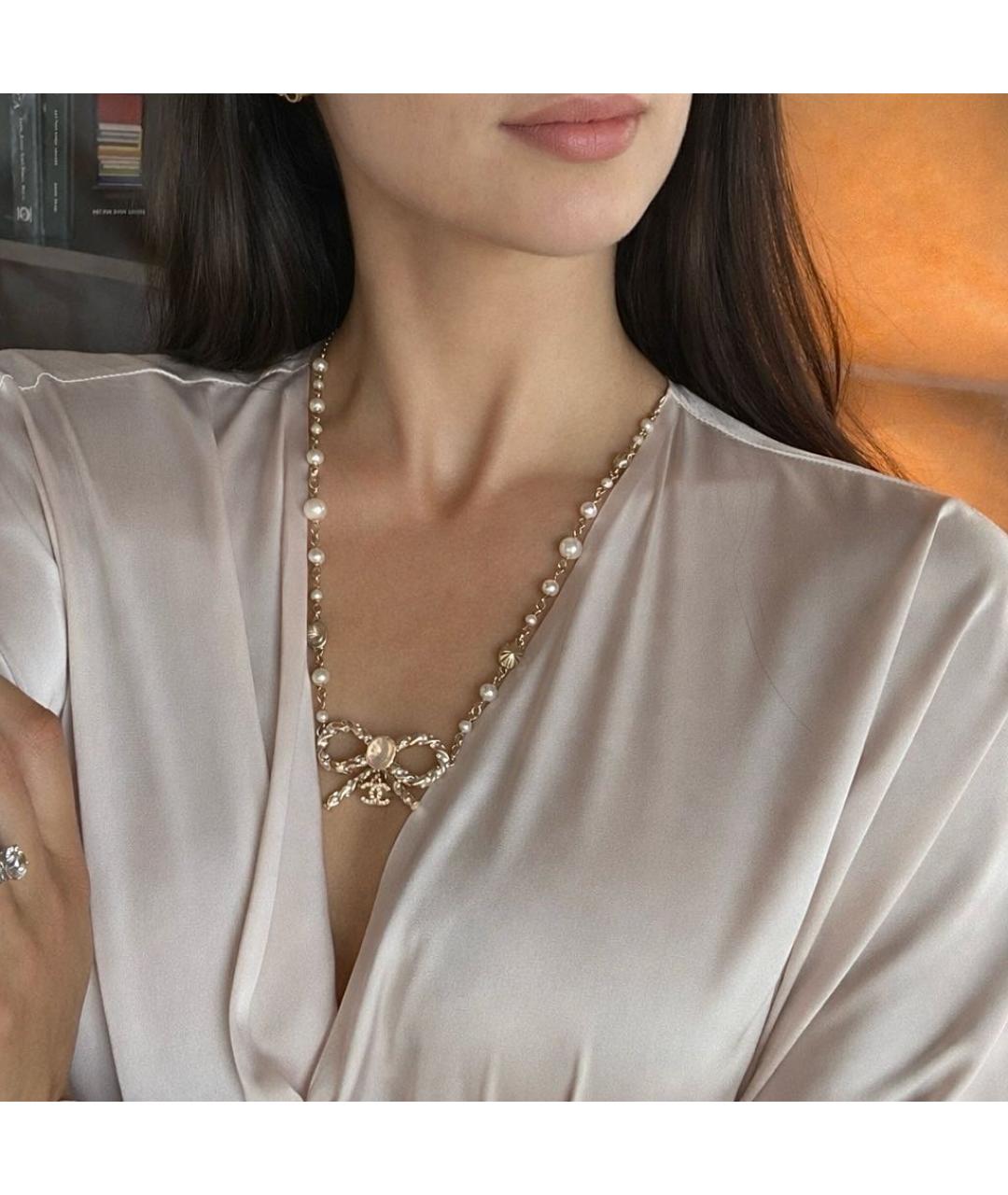 CHANEL Золотое металлическое колье, фото 8