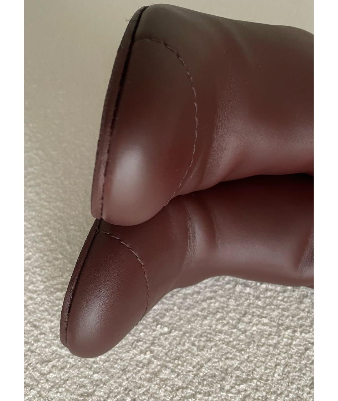 CHANEL Бордовые кожаные сапоги, фото 3