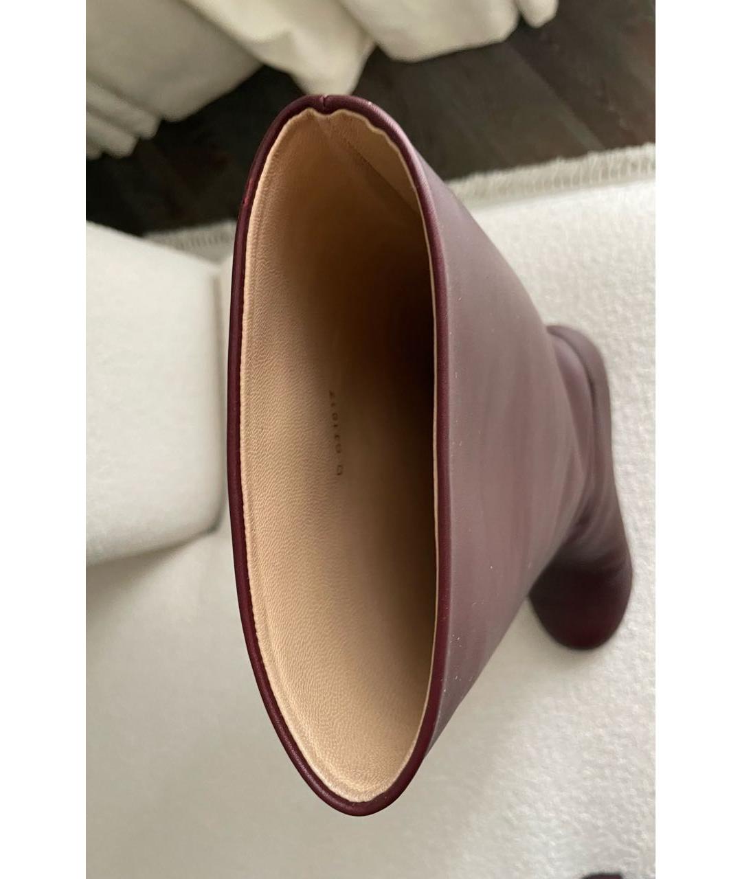 CHANEL Бордовые кожаные сапоги, фото 8