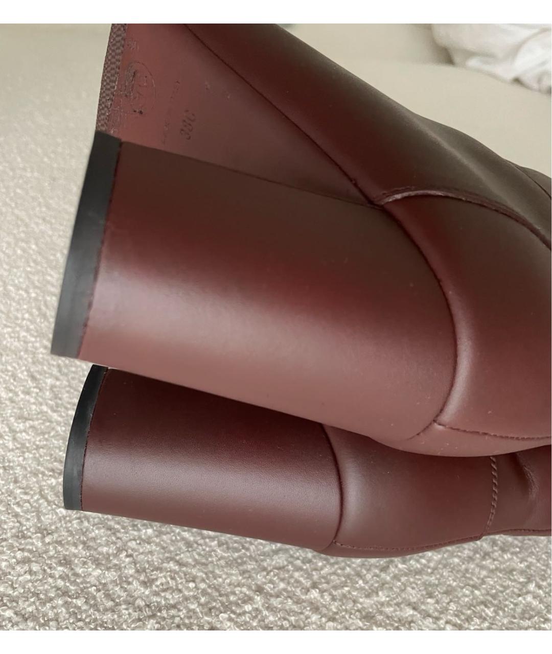 CHANEL Бордовые кожаные сапоги, фото 4