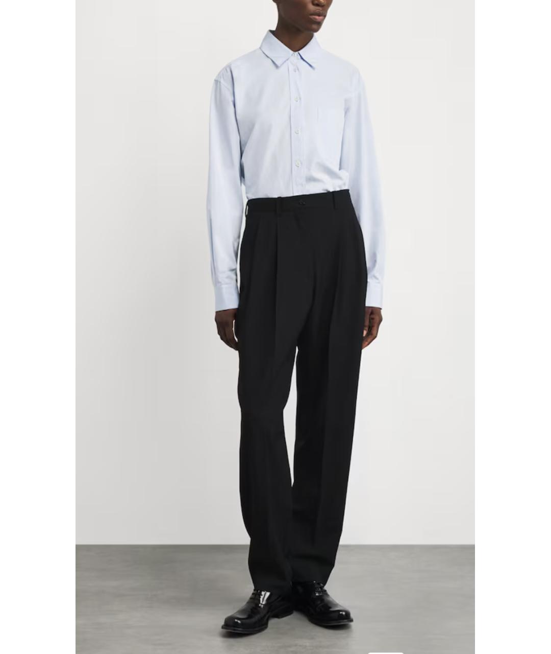 THE ROW Черные шерстяные прямые брюки, фото 2