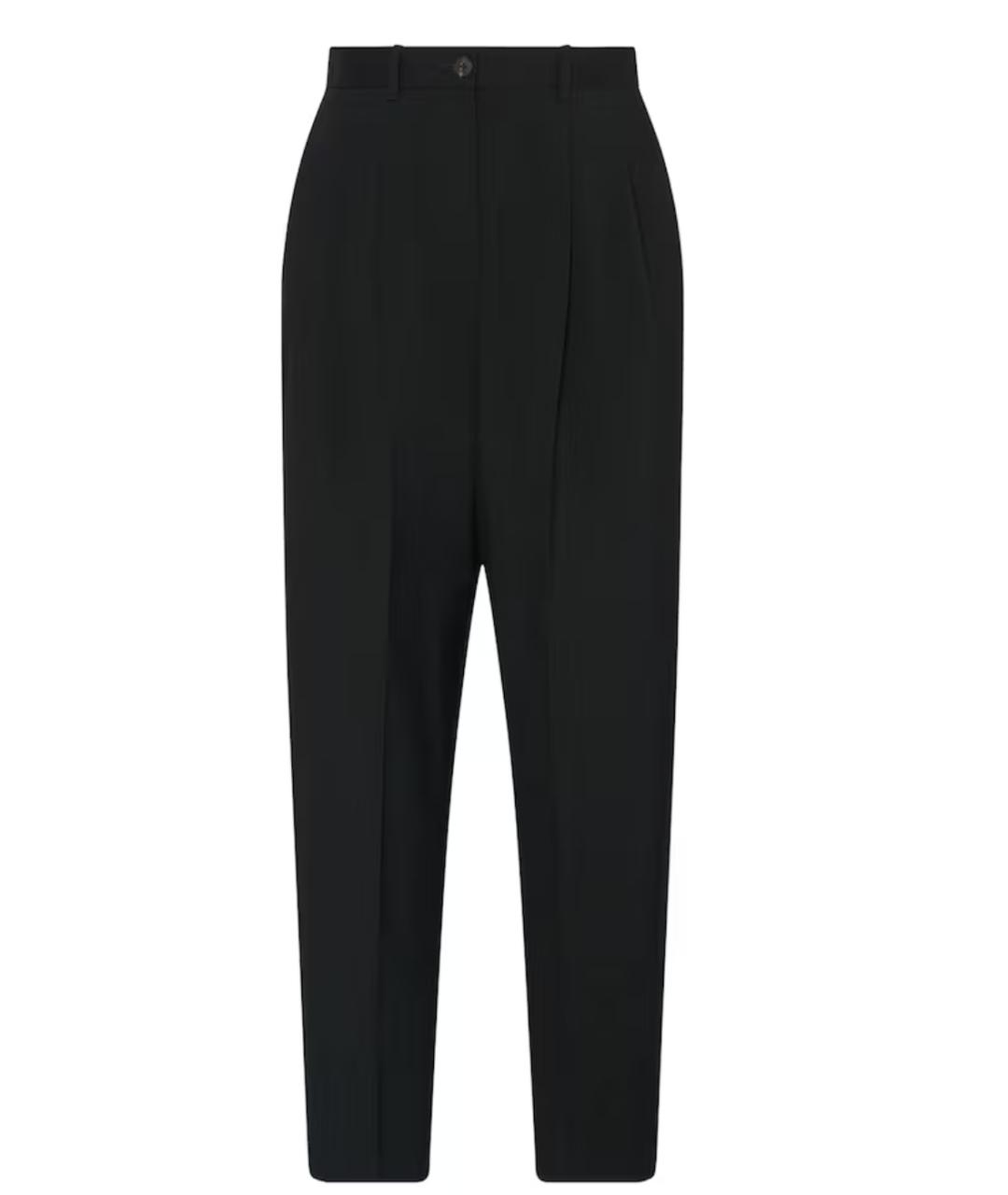 THE ROW Черные шерстяные прямые брюки, фото 3