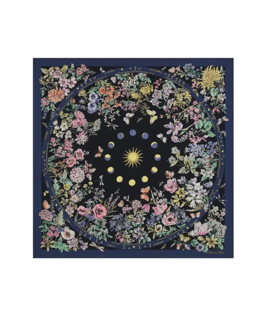 CHRISTIAN DIOR Темно-синий шелковый платок, фото 2