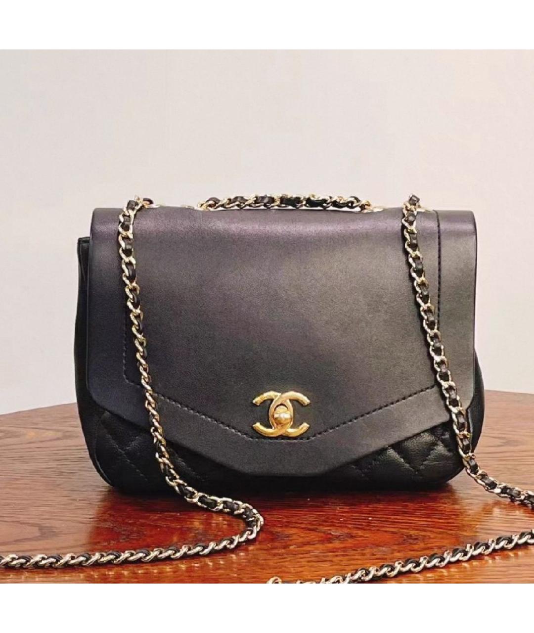 CHANEL Черная кожаная сумка через плечо, фото 4