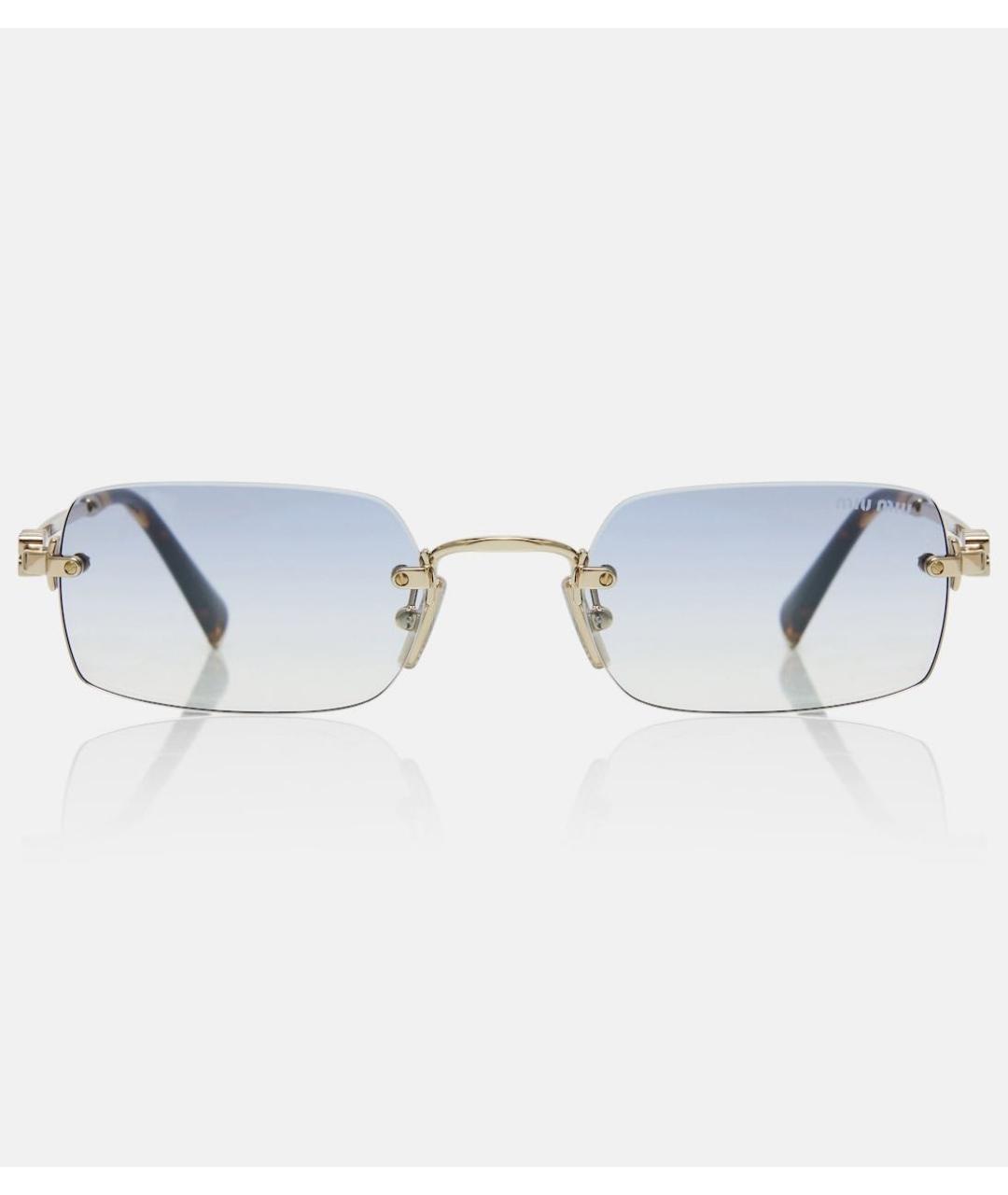 MIU MIU Голубые металлические солнцезащитные очки, фото 3