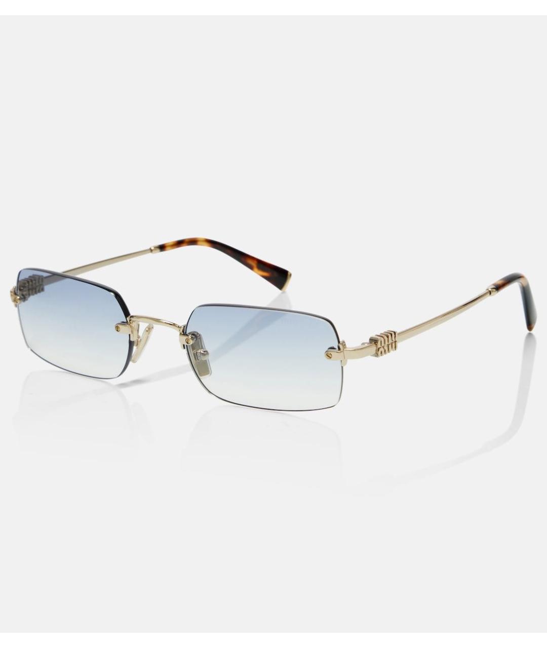 MIU MIU Голубые металлические солнцезащитные очки, фото 5