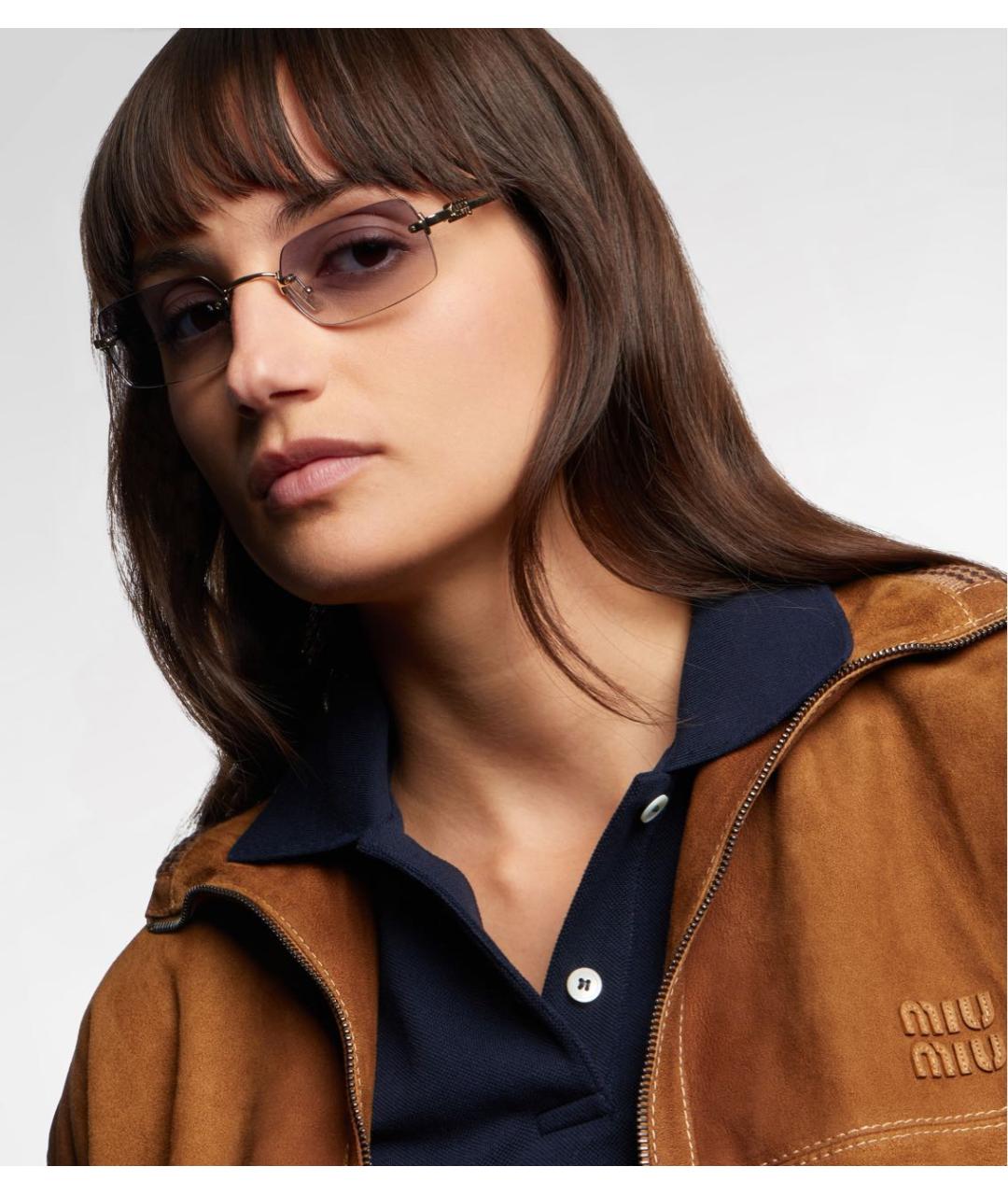 MIU MIU Голубые металлические солнцезащитные очки, фото 2