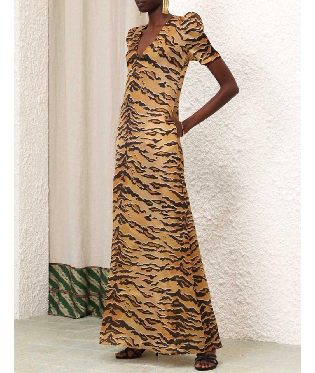 ZIMMERMANN Бежевое шелковое коктейльное платье, фото 7