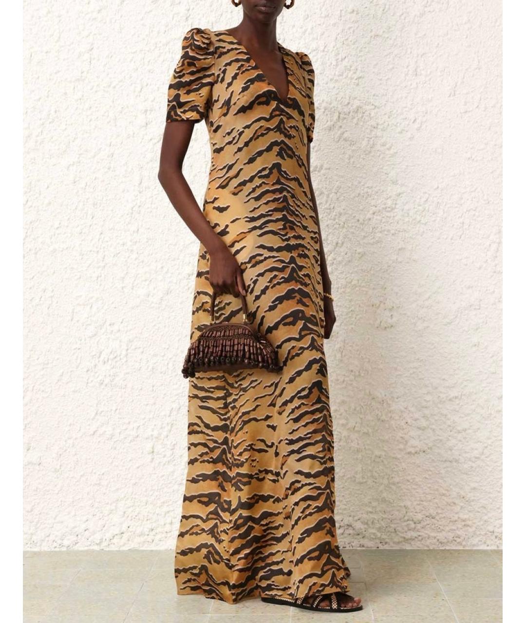 ZIMMERMANN Бежевое шелковое коктейльное платье, фото 5