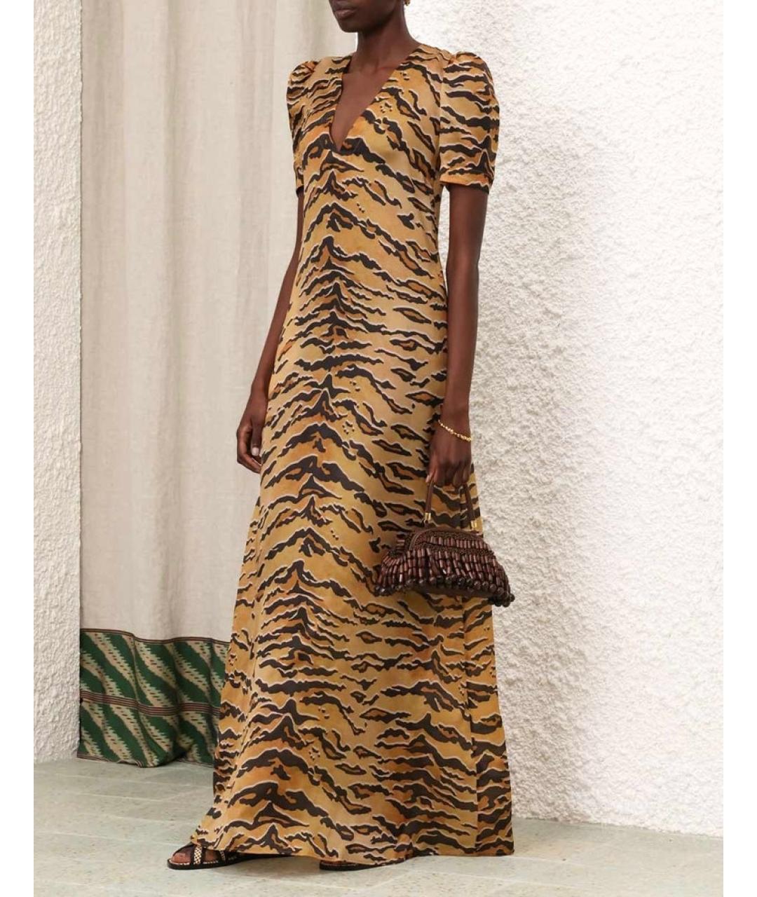 ZIMMERMANN Бежевое шелковое коктейльное платье, фото 4