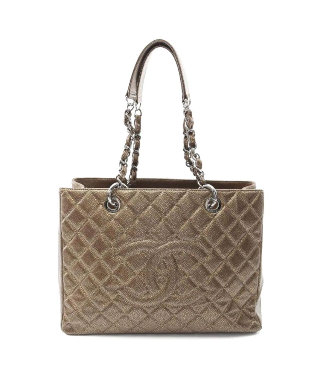 CHANEL Коричневая кожаная сумка тоут, фото 5