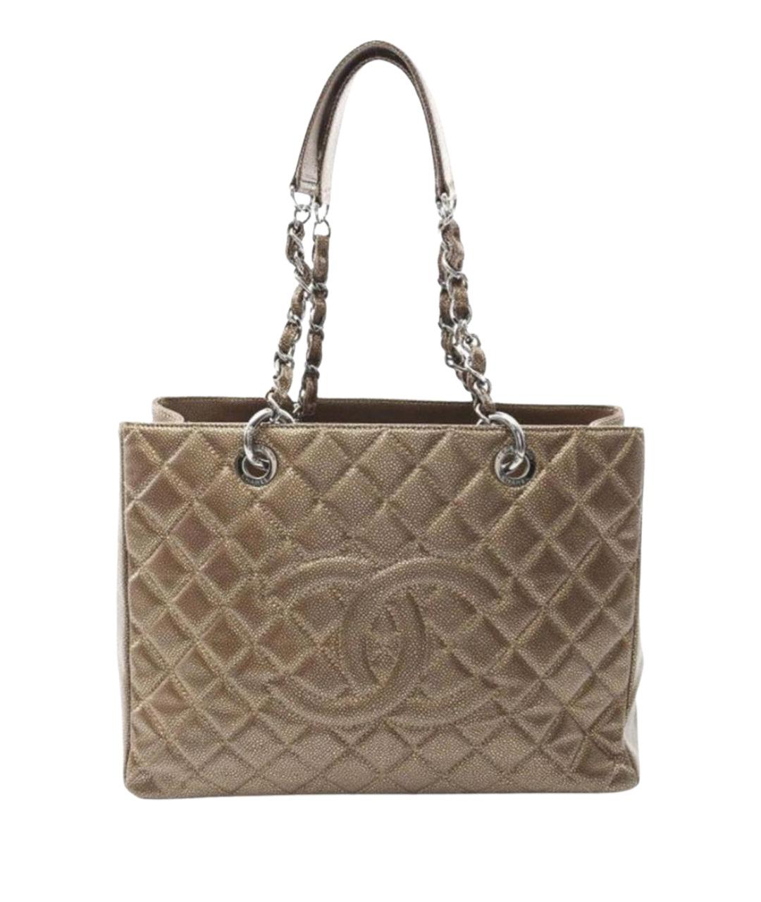 CHANEL Коричневая кожаная сумка тоут, фото 1