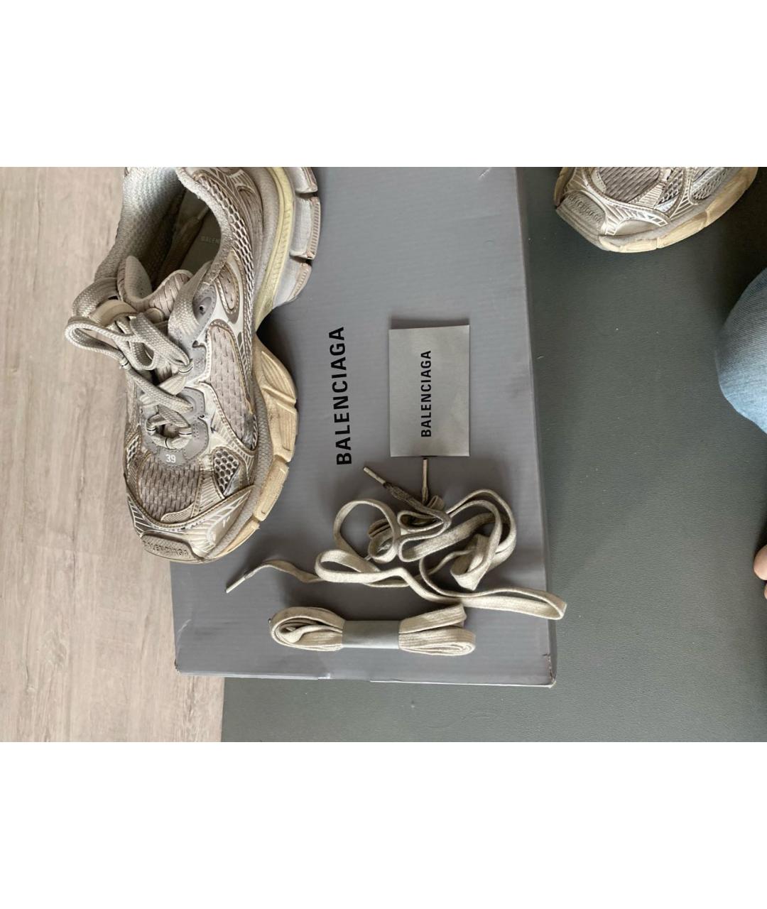 BALENCIAGA Серебряные неопреновые кроссовки, фото 5