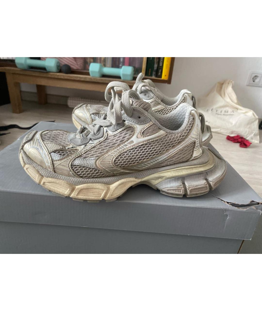 BALENCIAGA Серебряные неопреновые кроссовки, фото 6