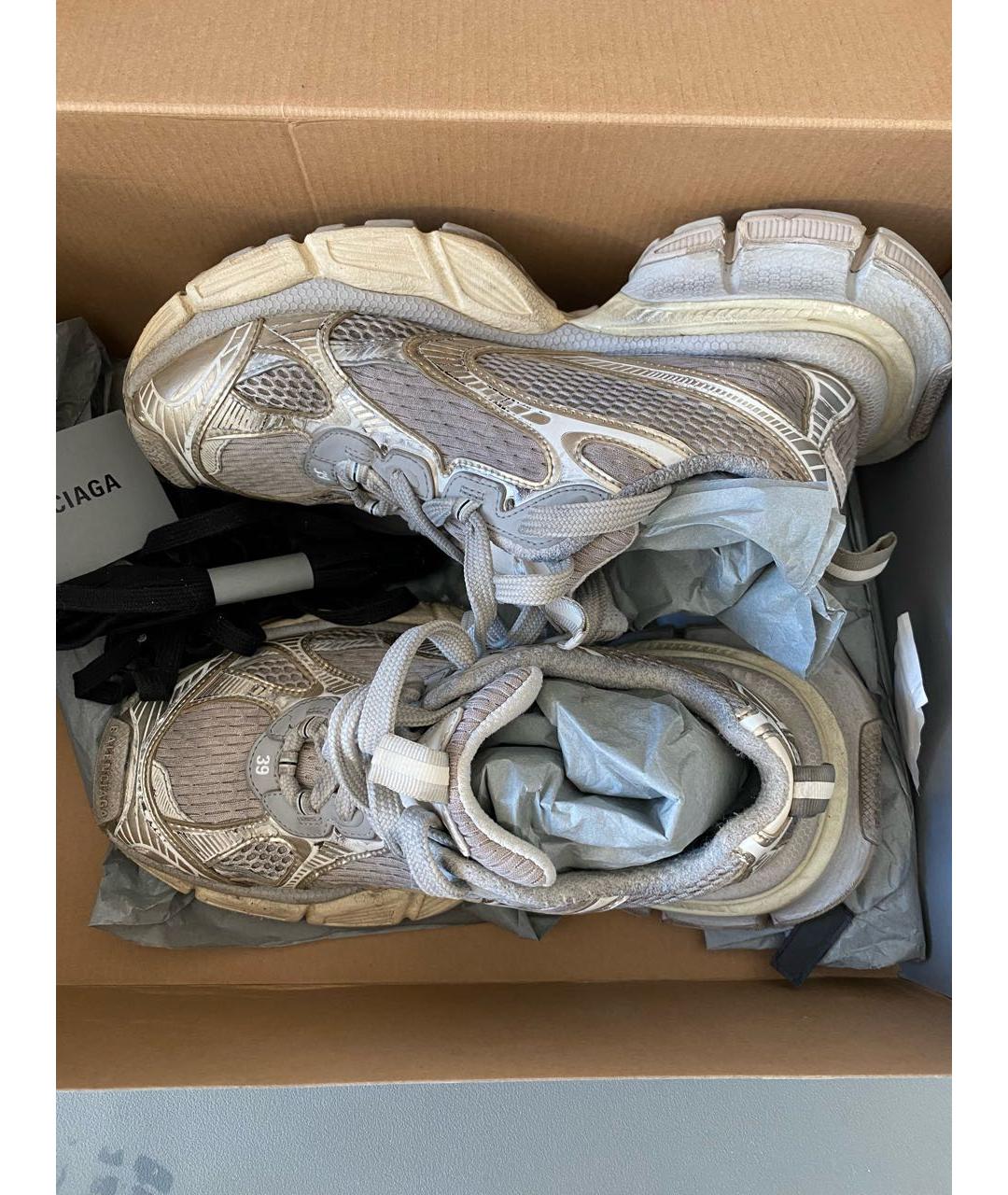 BALENCIAGA Серебряные неопреновые кроссовки, фото 4