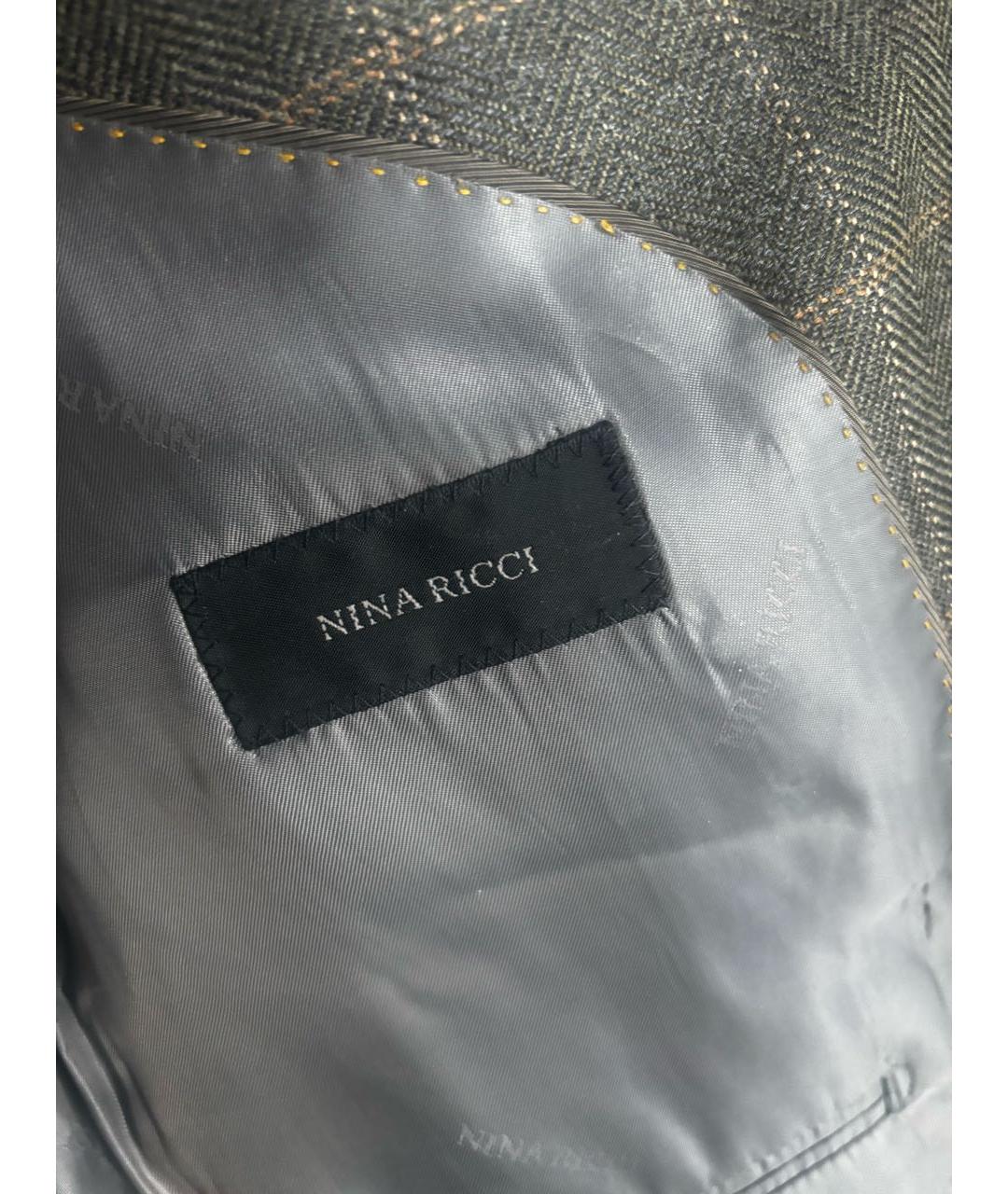 NINA RICCI Коричневый полиэстеровый пиджак, фото 5