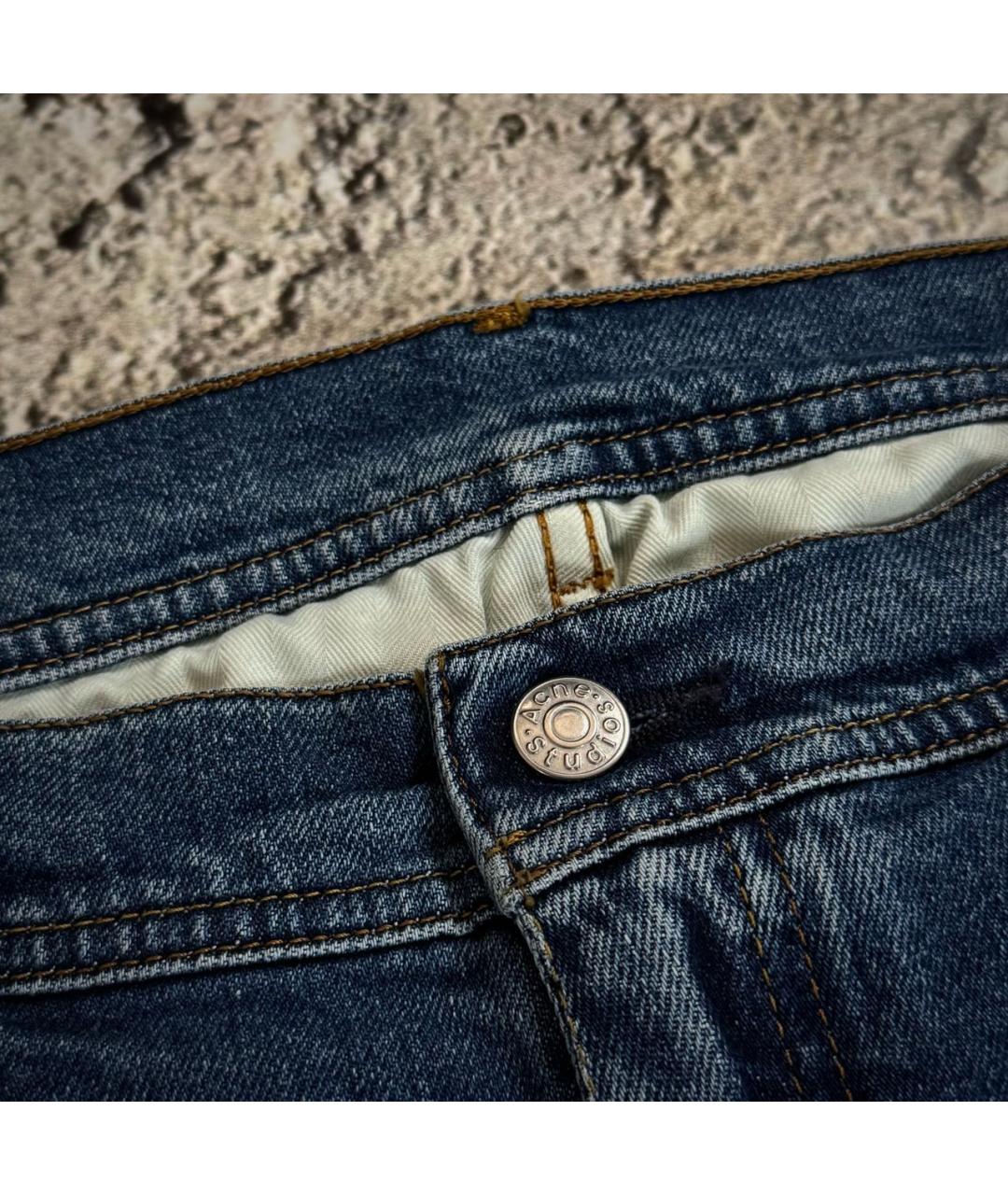 ACNE STUDIOS Синие хлопко-эластановые джинсы скинни, фото 3
