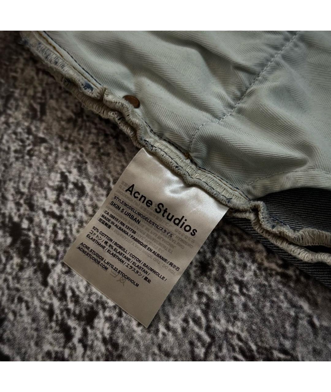 ACNE STUDIOS Синие хлопко-эластановые джинсы скинни, фото 6