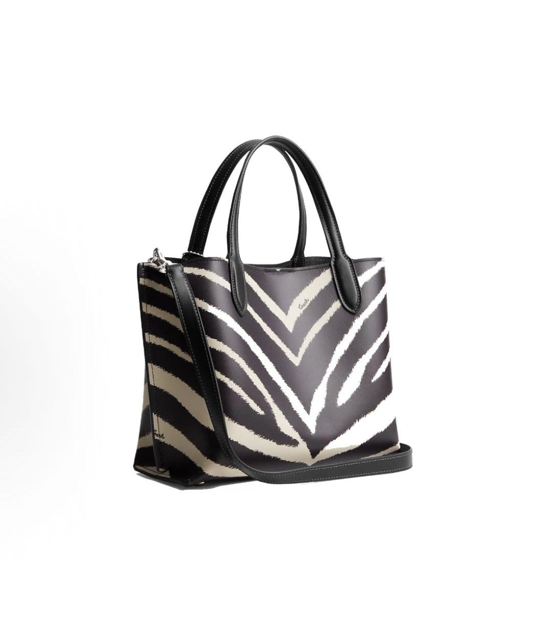 COACH Черная кожаная сумка с короткими ручками, фото 2