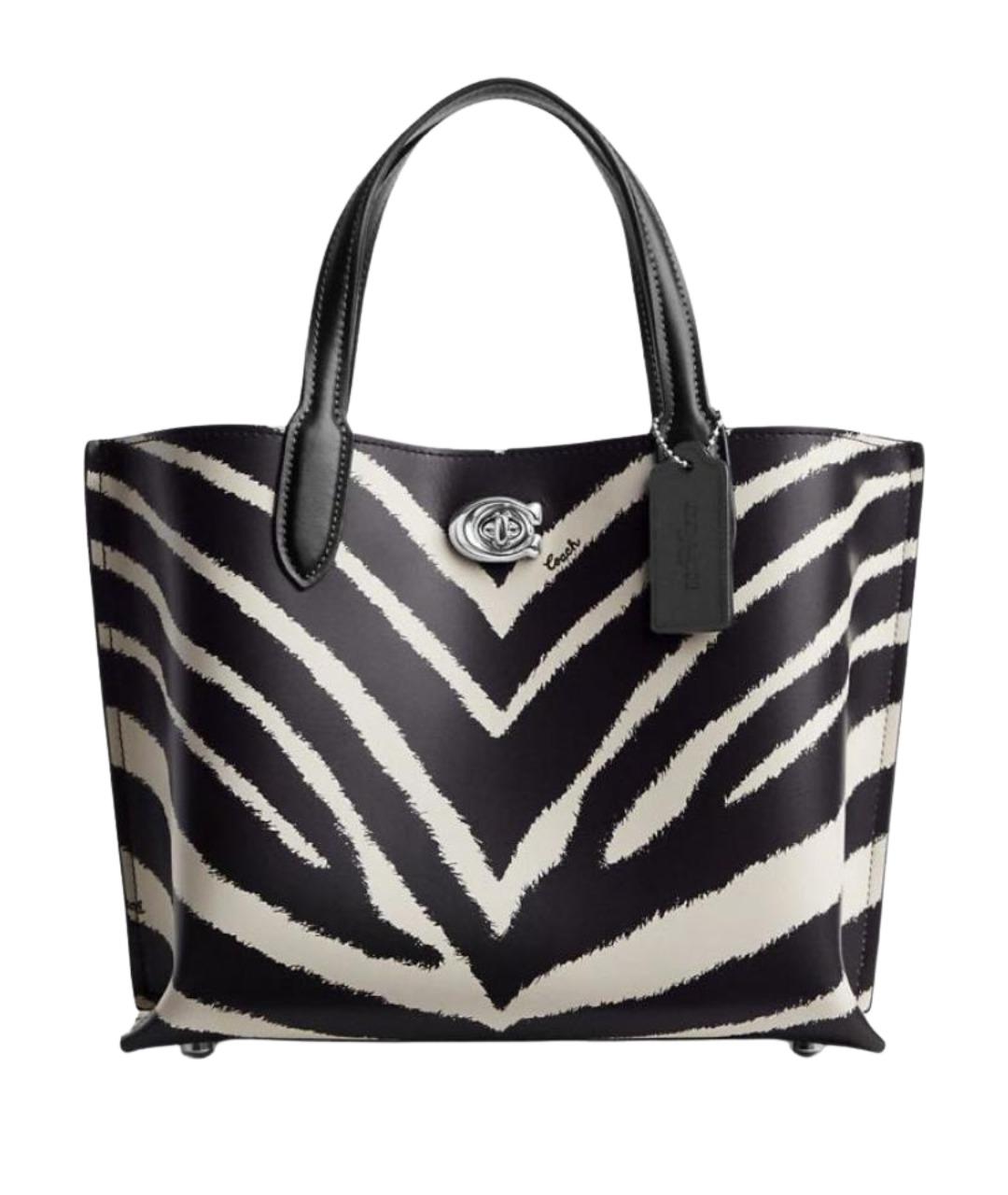 COACH Черная кожаная сумка с короткими ручками, фото 1