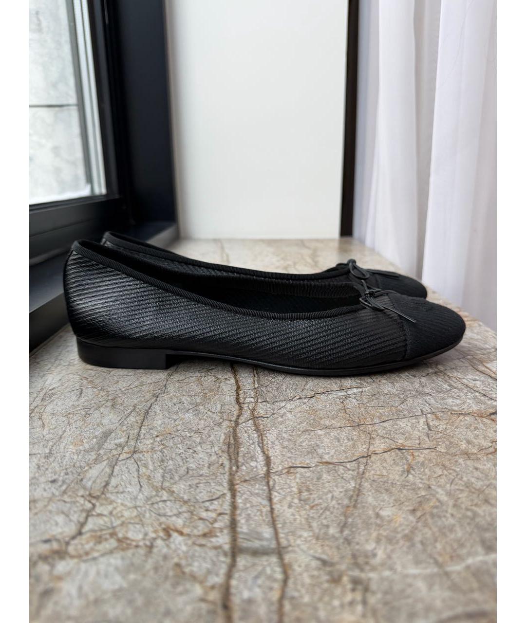 CHANEL Черные кожаные балетки, фото 6