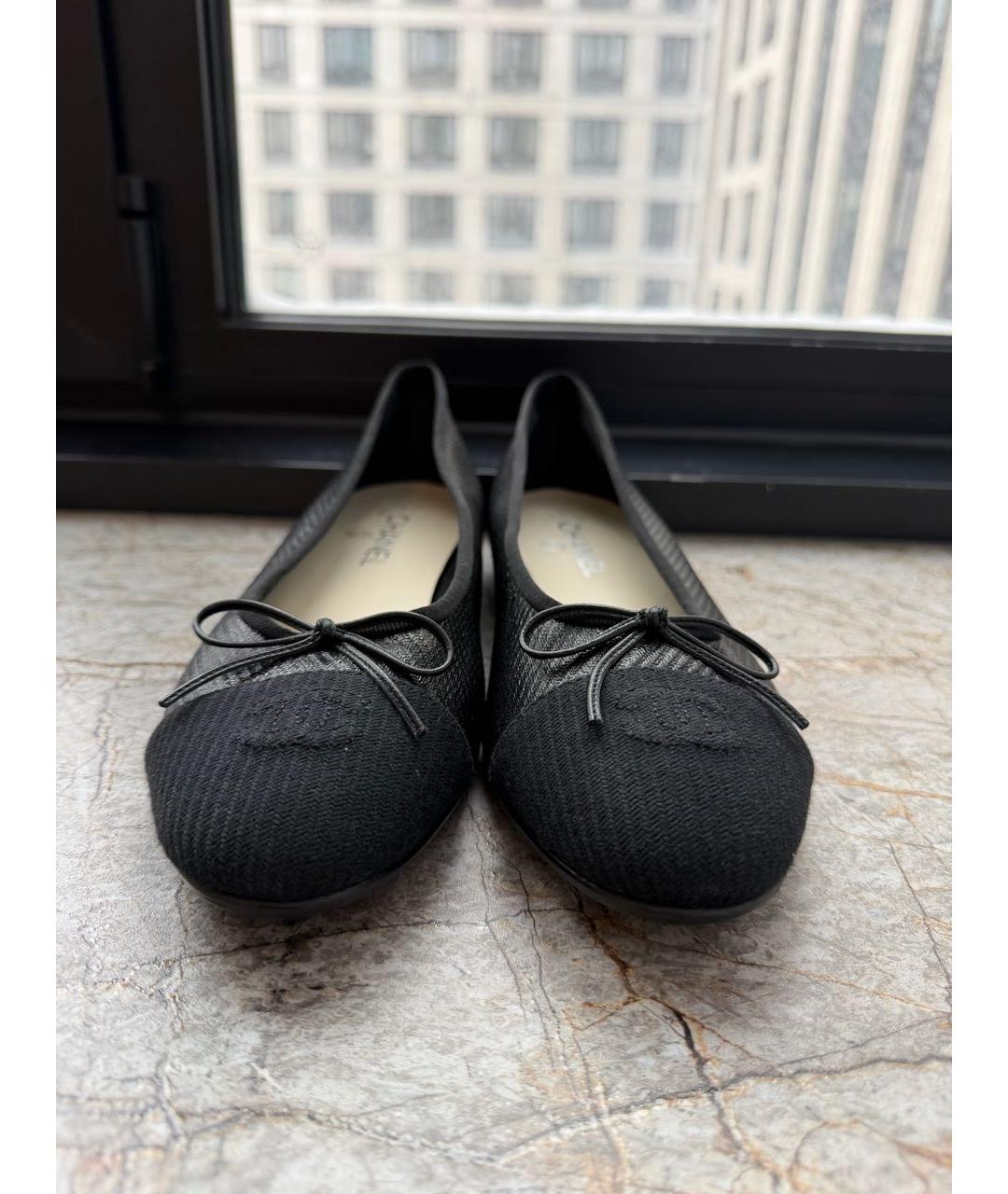 CHANEL Черные кожаные балетки, фото 2