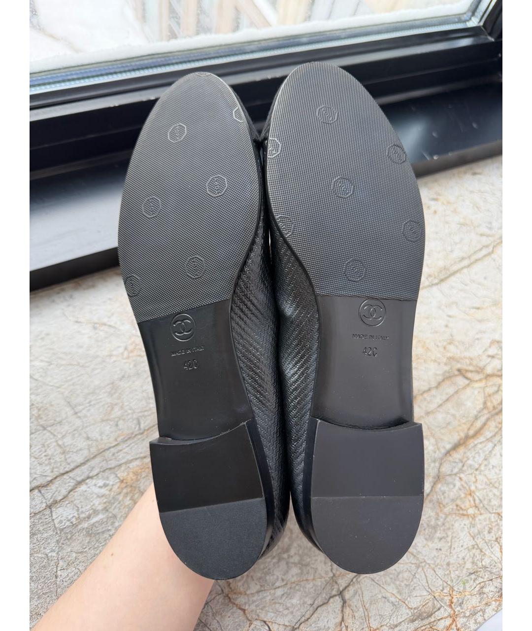CHANEL Черные кожаные балетки, фото 5