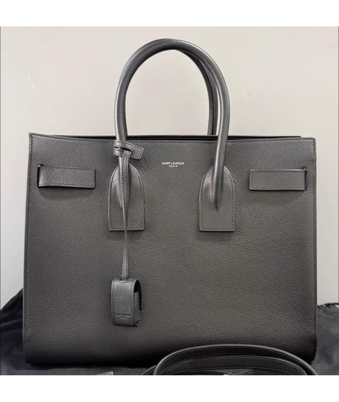 SAINT LAURENT Кожаная сумка с короткими ручками, фото 2