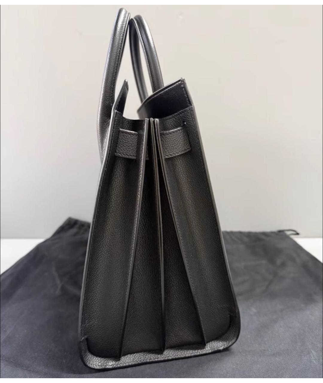 SAINT LAURENT Кожаная сумка с короткими ручками, фото 4