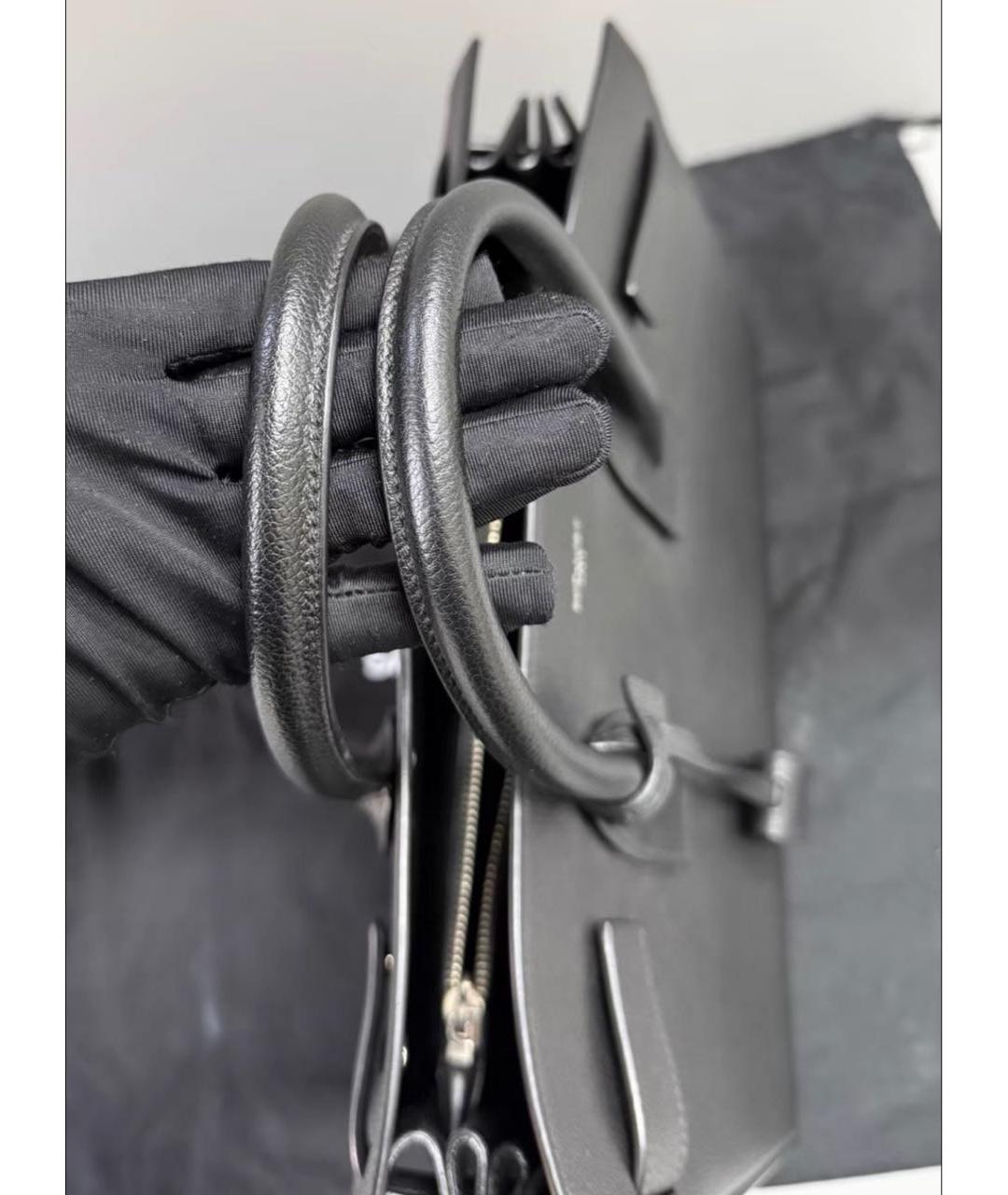 SAINT LAURENT Кожаная сумка с короткими ручками, фото 5