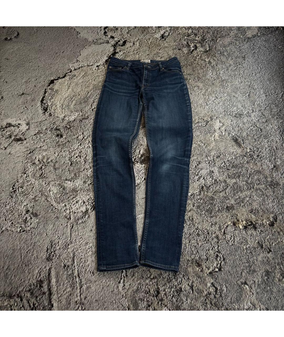 ACNE STUDIOS Синие хлопко-эластановые джинсы скинни, фото 8