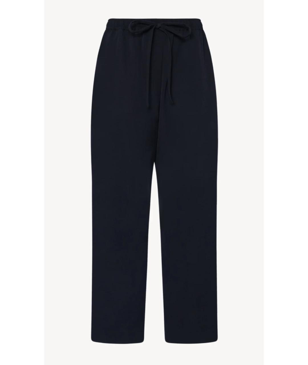 THE ROW Темно-синие шерстяные прямые брюки, фото 3