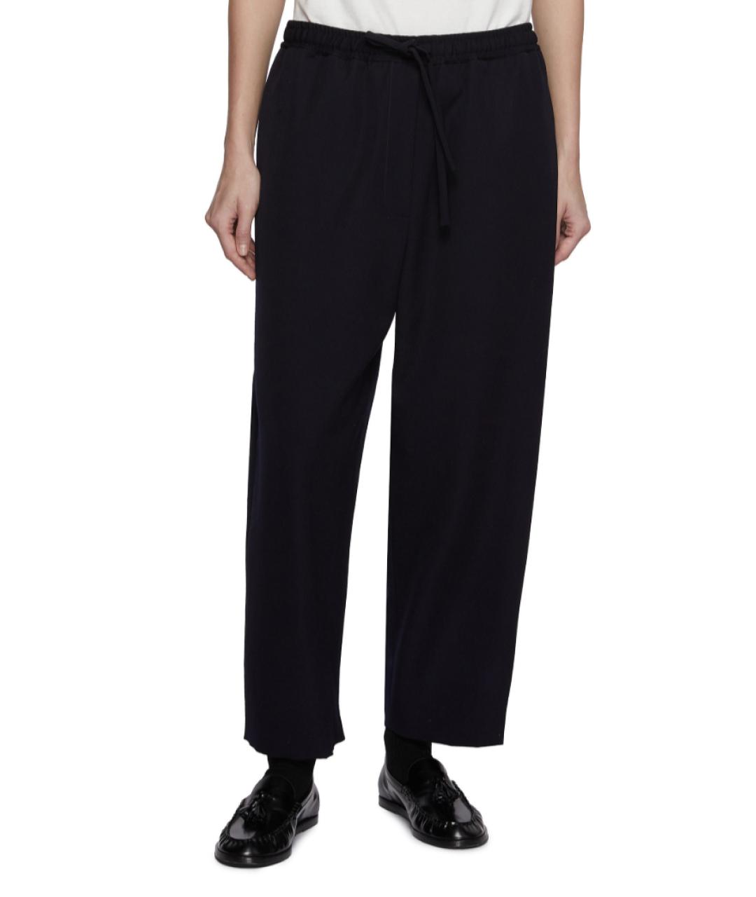 THE ROW Темно-синие шерстяные прямые брюки, фото 2