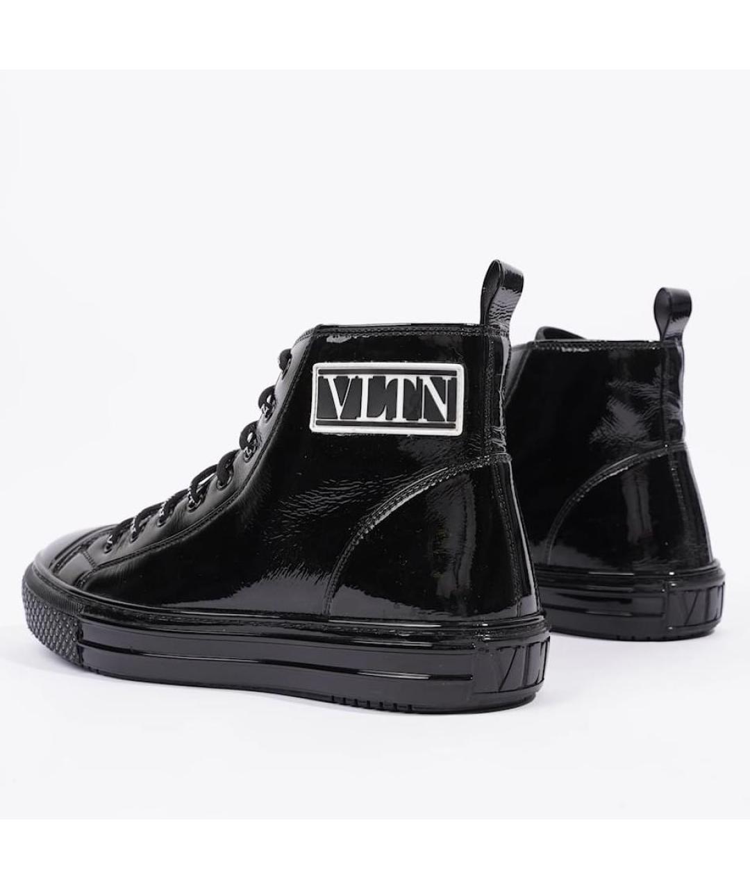 VALENTINO Черные кеды из лакированной кожи, фото 3