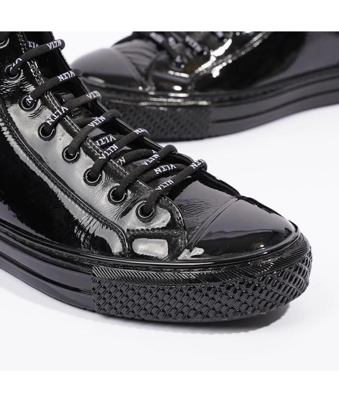 VALENTINO Черные кеды из лакированной кожи, фото 7