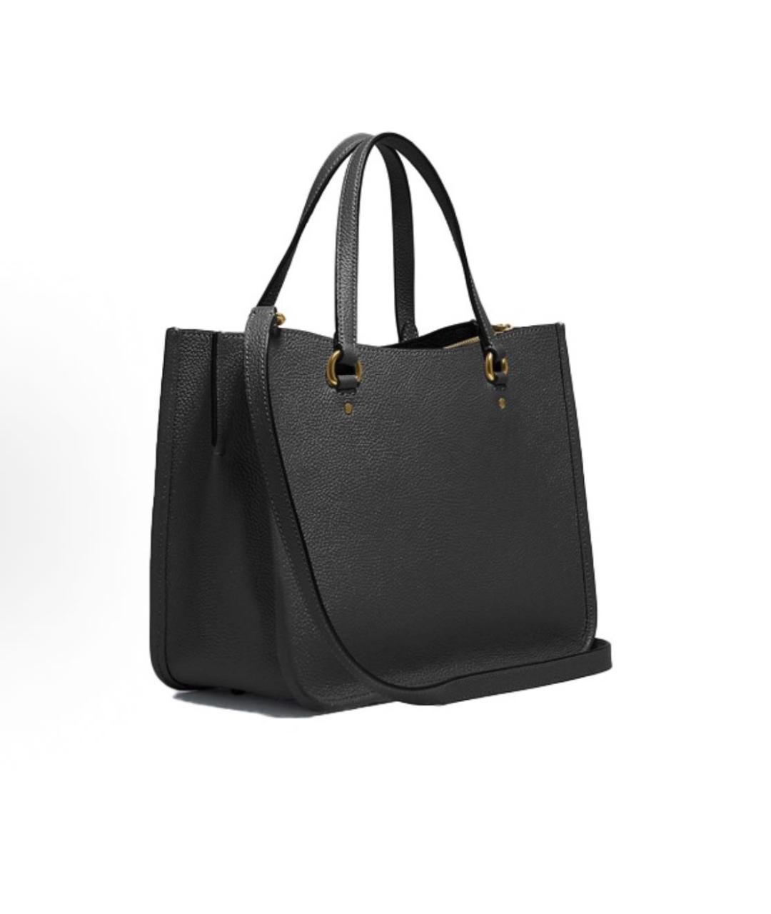 COACH Черная кожаная сумка тоут, фото 2