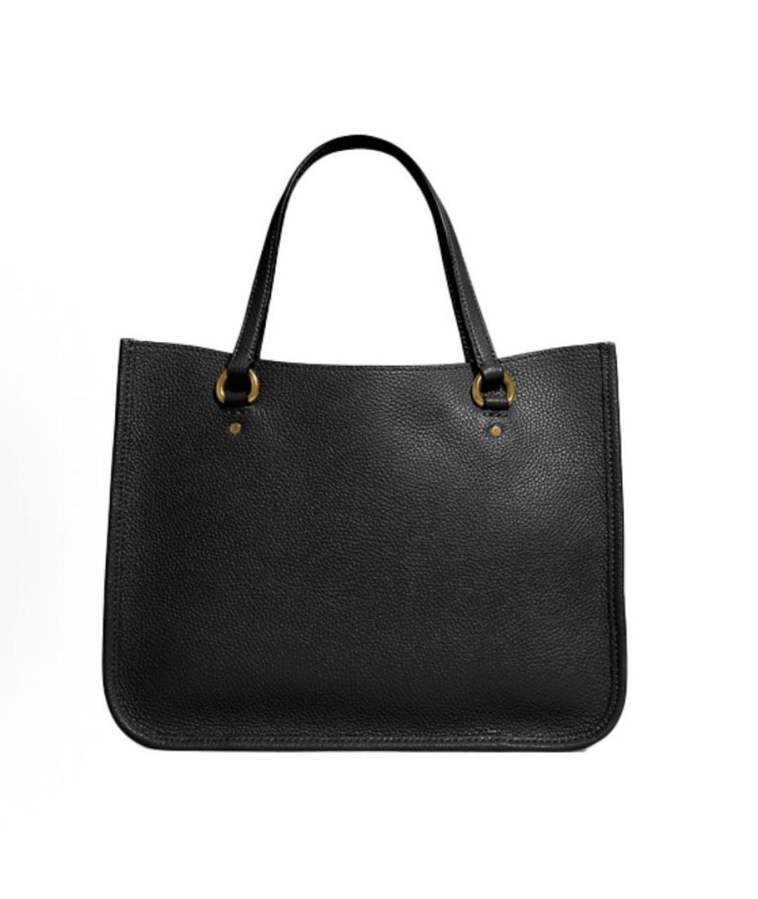 COACH Черная кожаная сумка тоут, фото 3