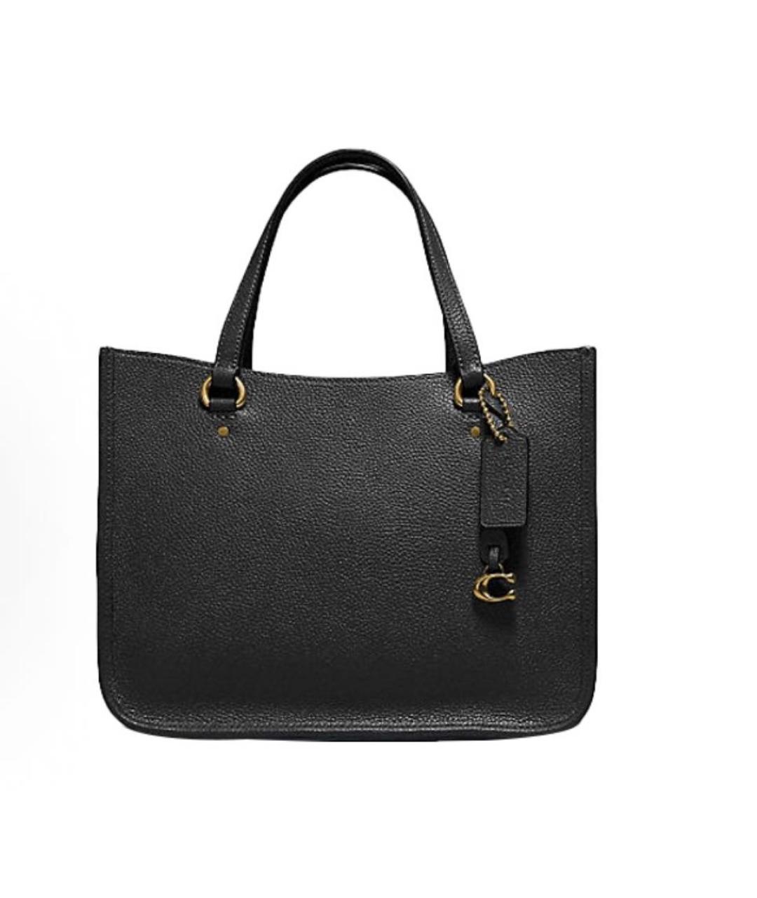 COACH Черная кожаная сумка тоут, фото 9