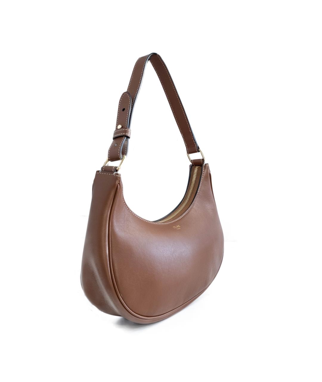 CELINE Коричневая кожаная сумка с короткими ручками, фото 2