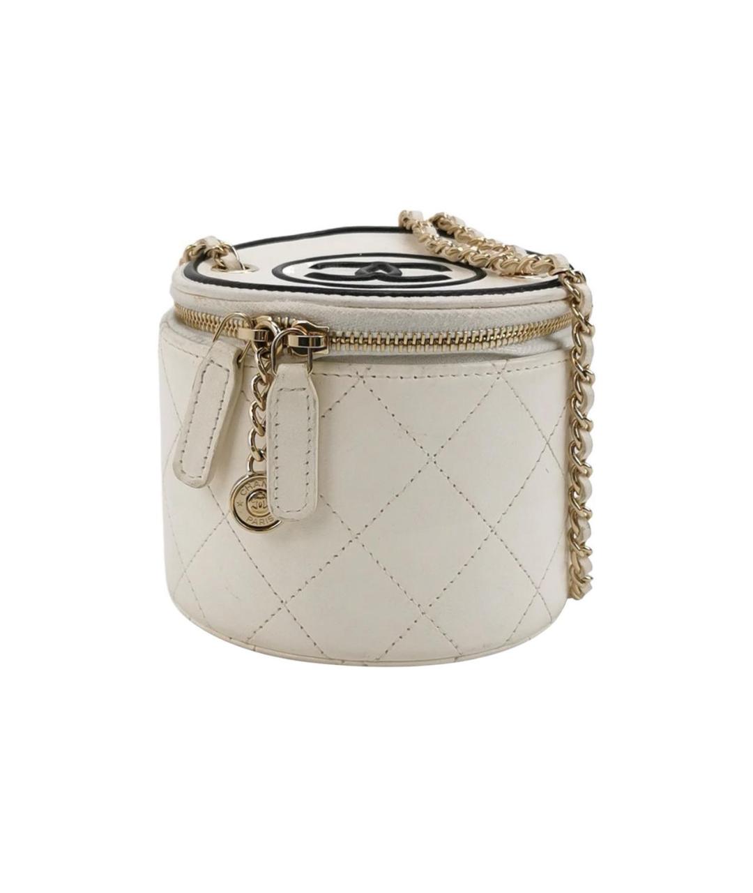 CHANEL Белая кожаная сумка через плечо, фото 5