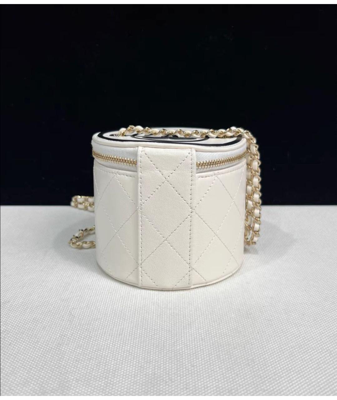 CHANEL Белая кожаная сумка через плечо, фото 3