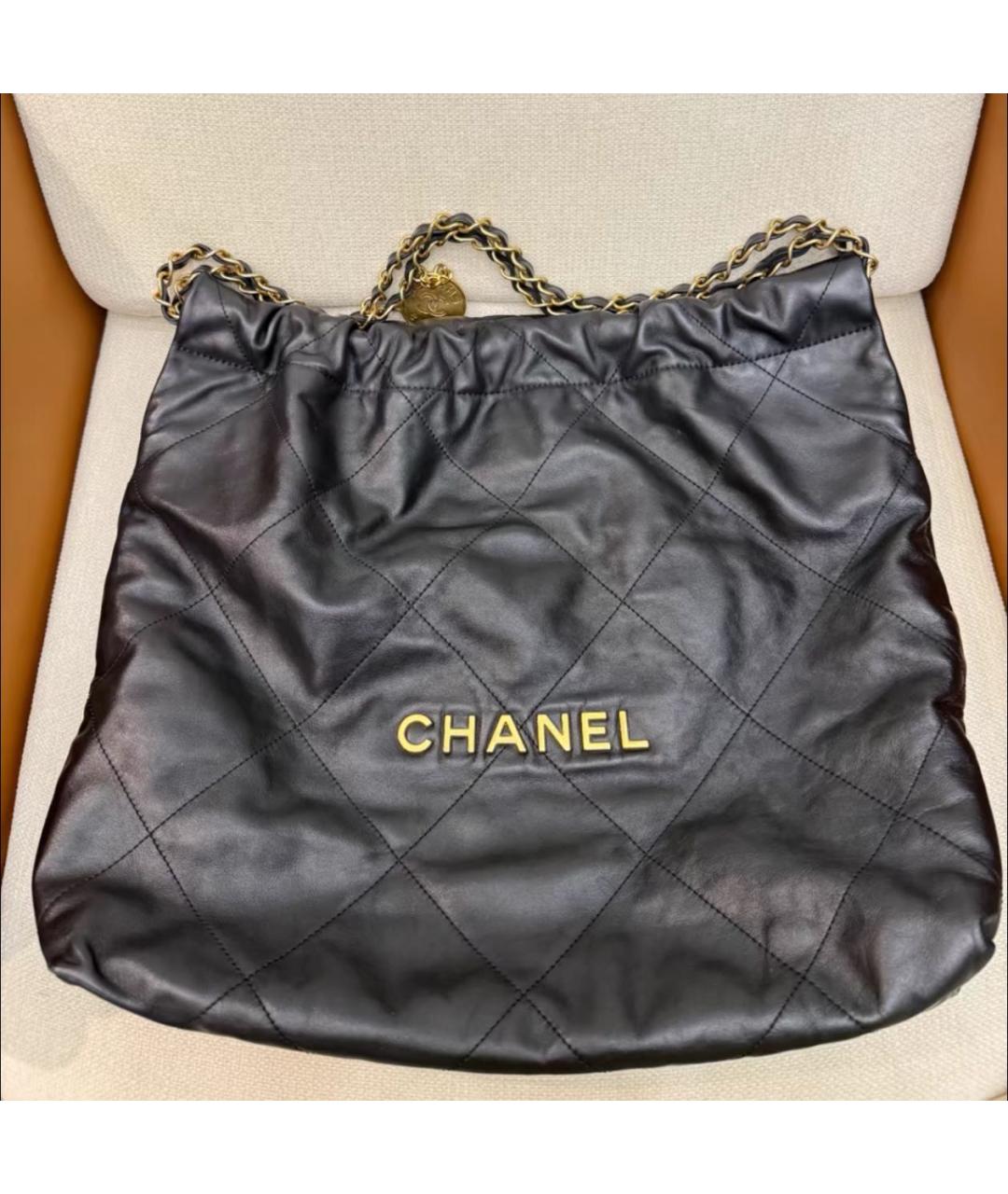 CHANEL Черная кожаная сумка тоут, фото 4